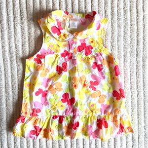 Gymboree cotton poplin floral butterfly shirt, Girls size 5, EUC
